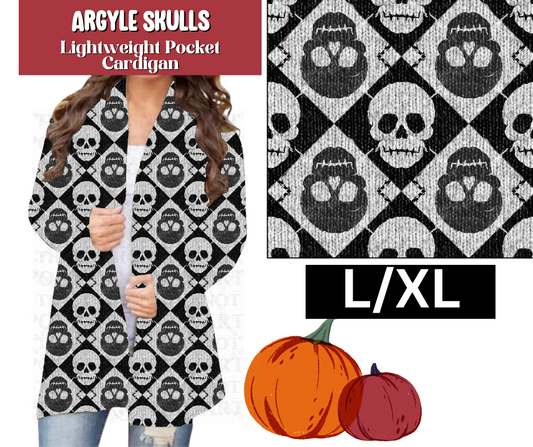 Argyle Skulls Pocket Cardigan