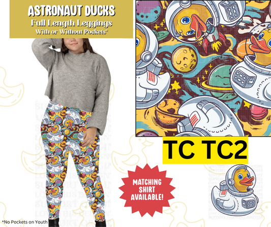 Astronaut Ducks Full Length Leggings w/ Pockets