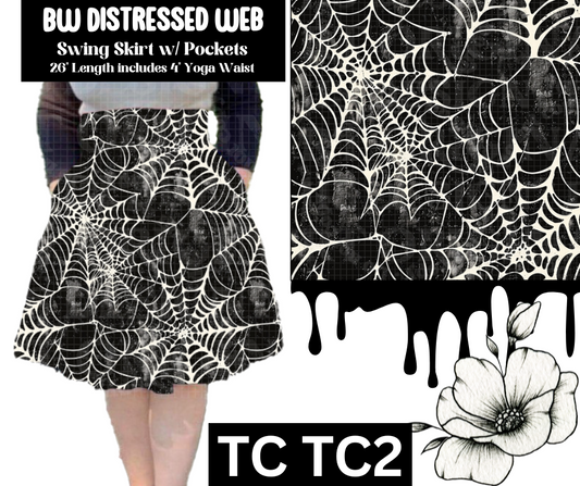 BW Distressed Web Swing Skirt
