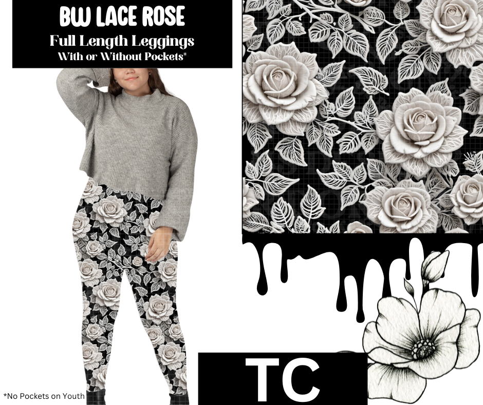 BW Lace Rose Full Length Leggings w/ Pockets