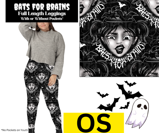 Bats For Brains Full Length Leggings w/ Pockets