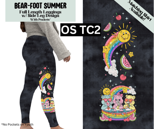 Bear-Foot Summer Full Length Leggings w/ Side Leg Designs