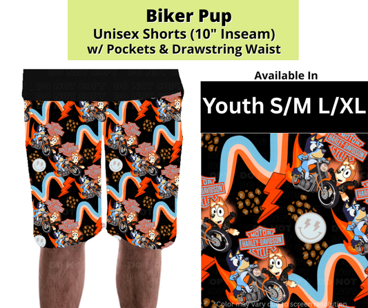Biker Pup Unisex Shorts