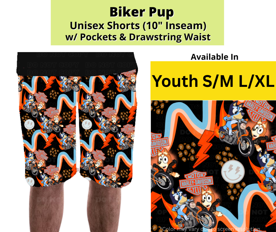 Biker Pup Unisex Shorts