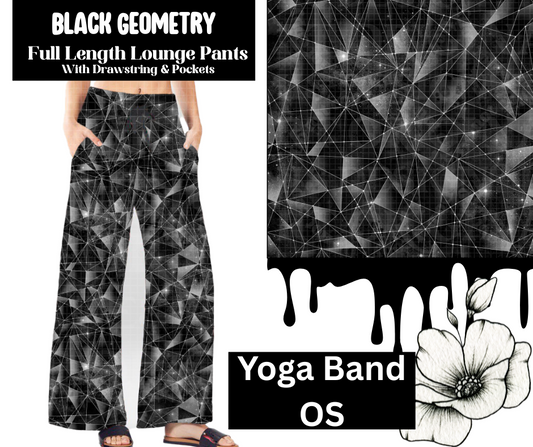 Black Geometry Full Length Lounge Pants