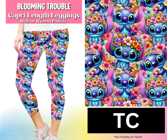 Blooming Trouble Capri Length Leggings w/ Pockets
