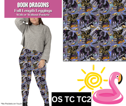 Book Dragons Full Length Leggings w/ Pockets