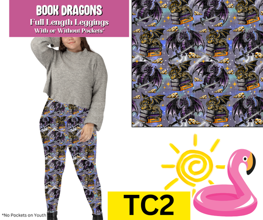 Book Dragons Full Length Leggings w/ Pockets