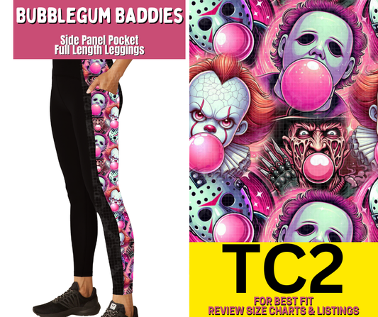 Bubblegum Baddies Side Panel Pocket Full Length Leggings