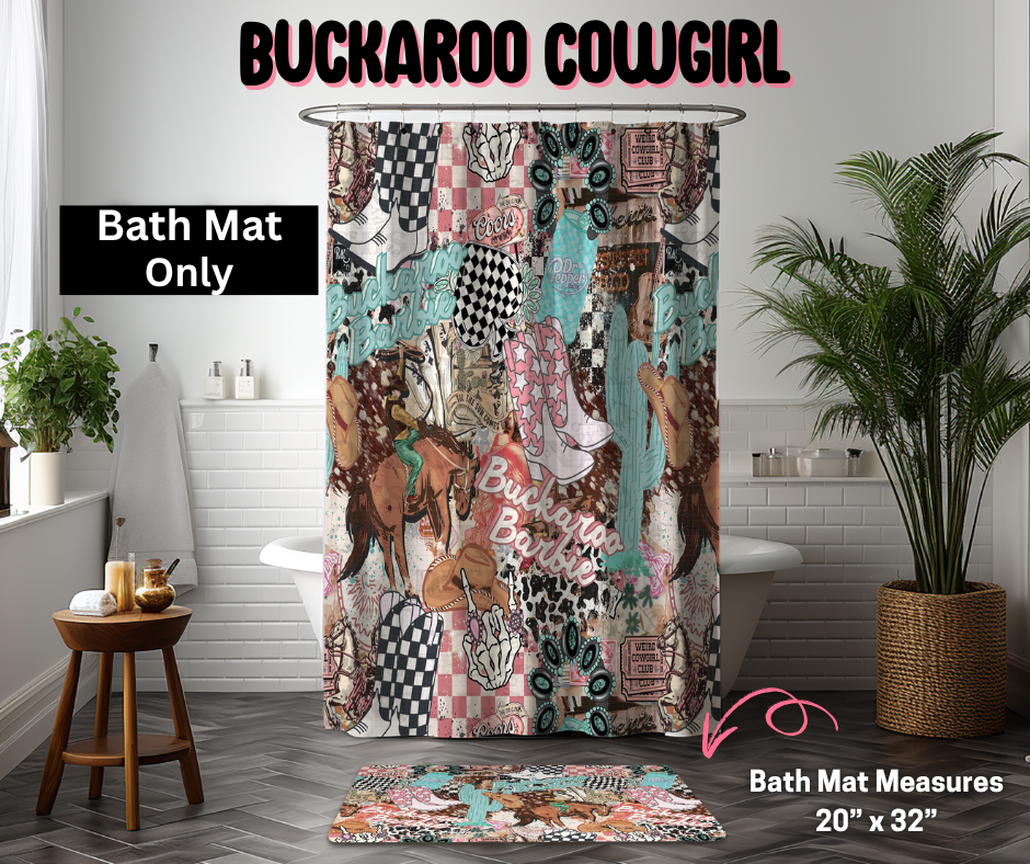 Buckaroo Cowgirl Custom Bath Mat