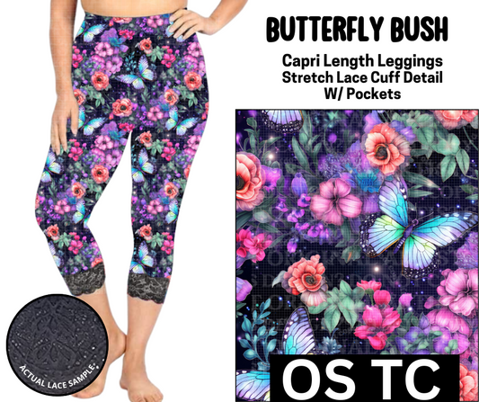 Butterfly Bush Lace Cuff Capris w/ Pockets