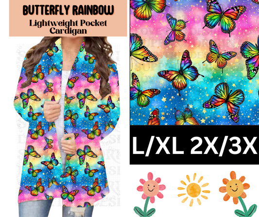 Butterfly Rainbow Pocket Cardigan