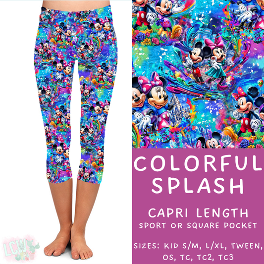 Batch #360 - Magical Faves 13 - Closes 6/23 - ETA late August - Colorful Splash Capri Length Leggings