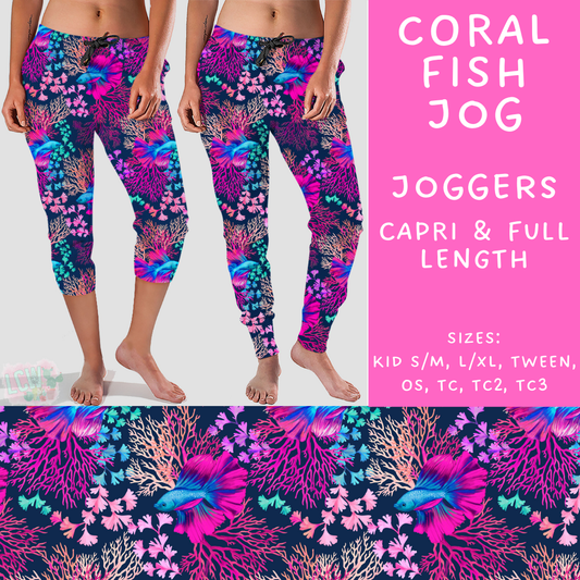 Ready To Ship - Coral Fish Capri Length Joggers