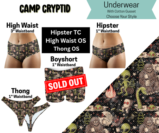Camp Cryptid Hipster, High Waist, Thong Underwear