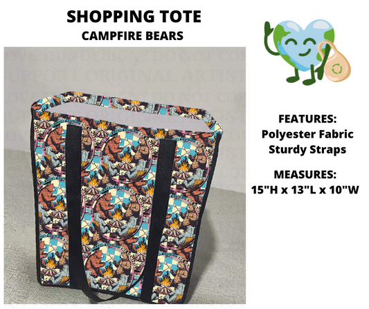 Campfire Bears Shopping Tote
