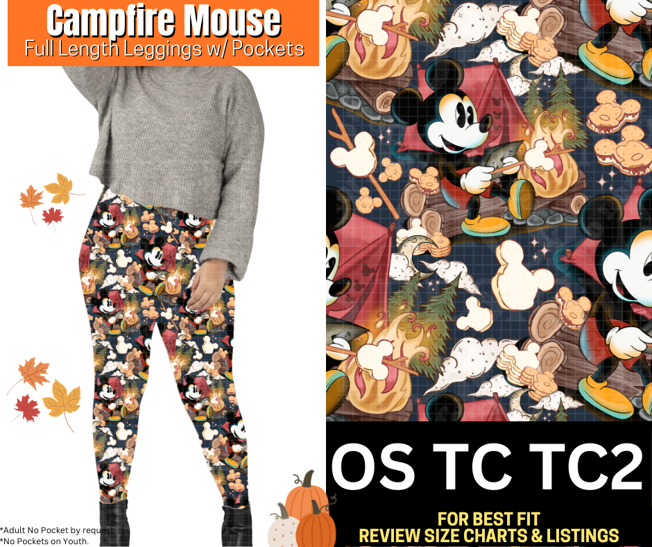 Campfire Mouse Full Length Leggings w/ Pockets