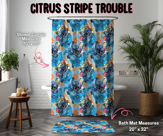 Citrus Stripe Custom Bath Mat