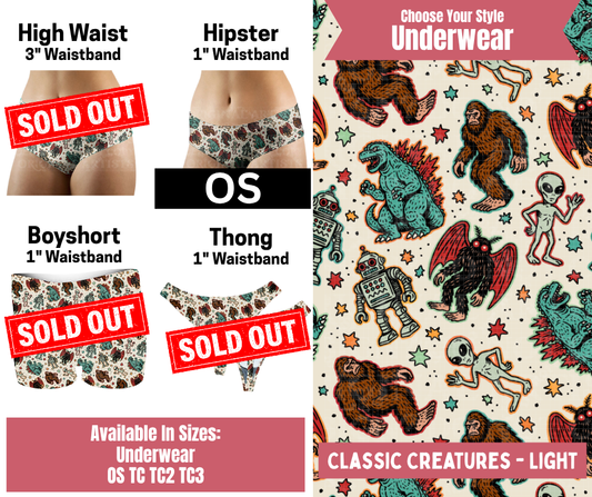 Classic Creatures- Light Hipster Underwear