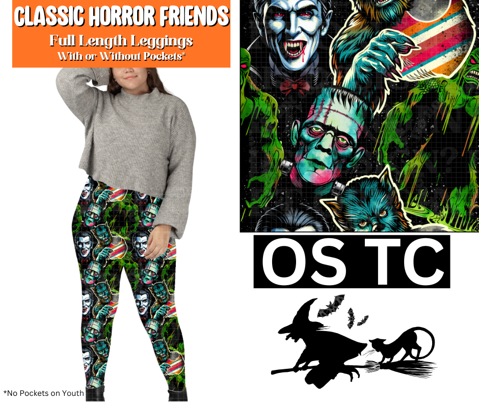 Classic Horror Friends Full Length Leggings w/ Pockets