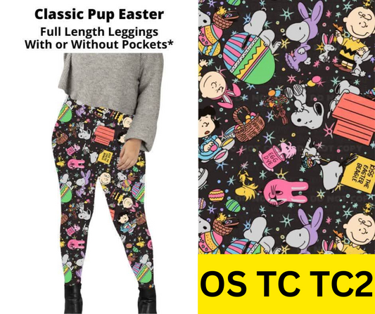 Classic Pup Easter Full Length Leggings w/ Pockets