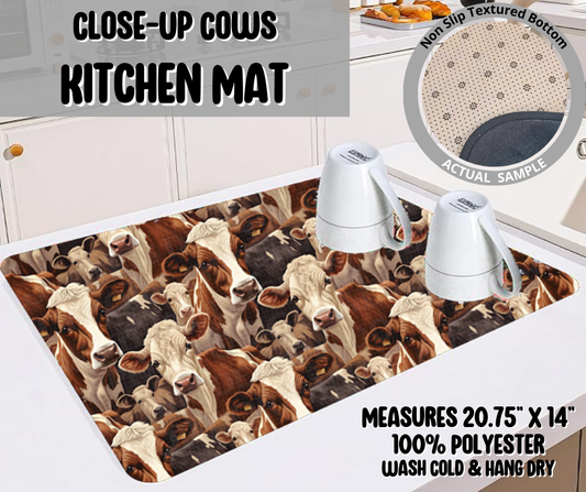 Close-Up Cows Kitchen Mat