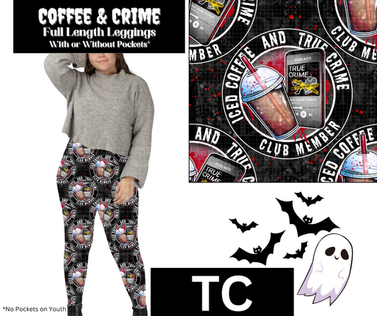 Coffee & Crime Full Length Leggings w/ Pockets