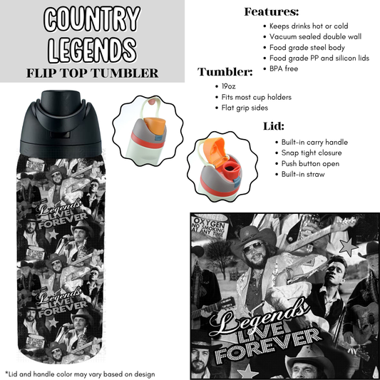 Country Legends Flip Top Tumbler