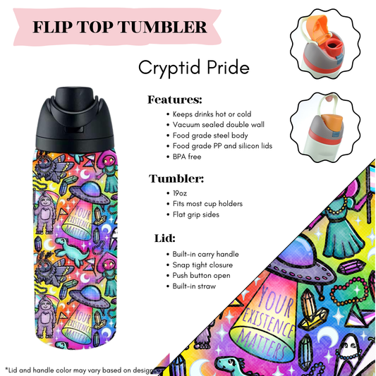 Cryptid Pride Flip Top Tumbler