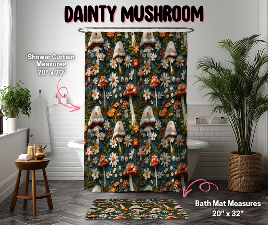 Dainty Mushroom Custom Bath Mat