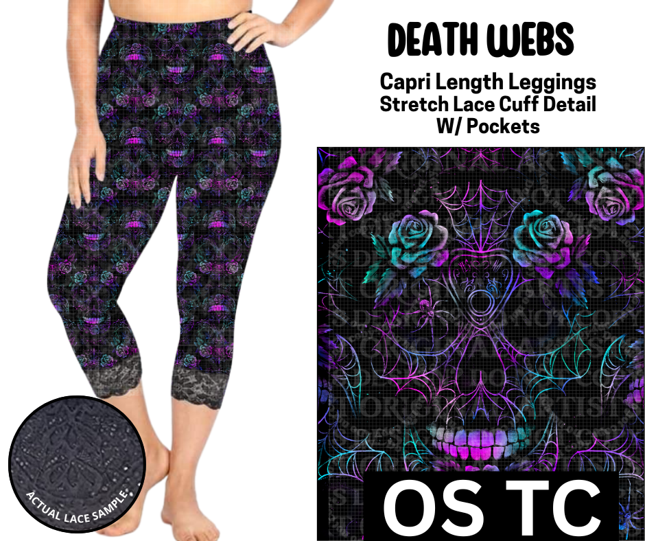 Death Web Lace Cuff Capris w/ Pockets