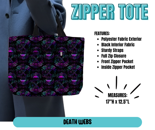 Death Webs Zipper Tote