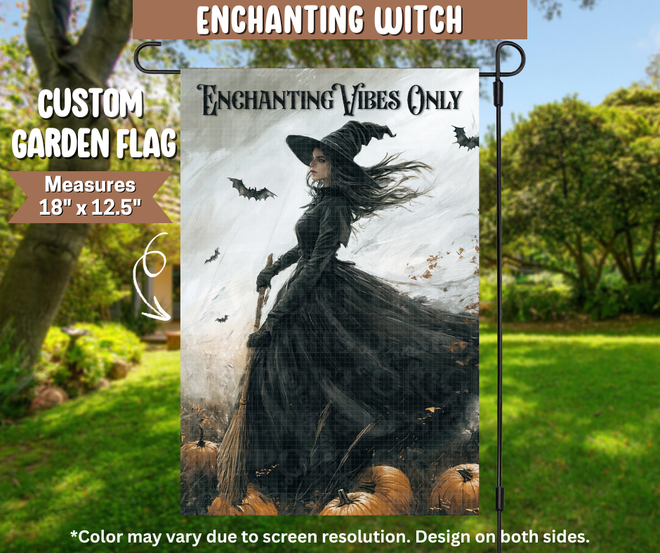Enchanting Witch Garden Flag