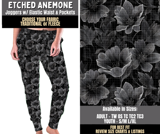 Preorder! Closes 8/3. ETA Nov. Etched Anemone Joggers Choose Fleece or Traditional
