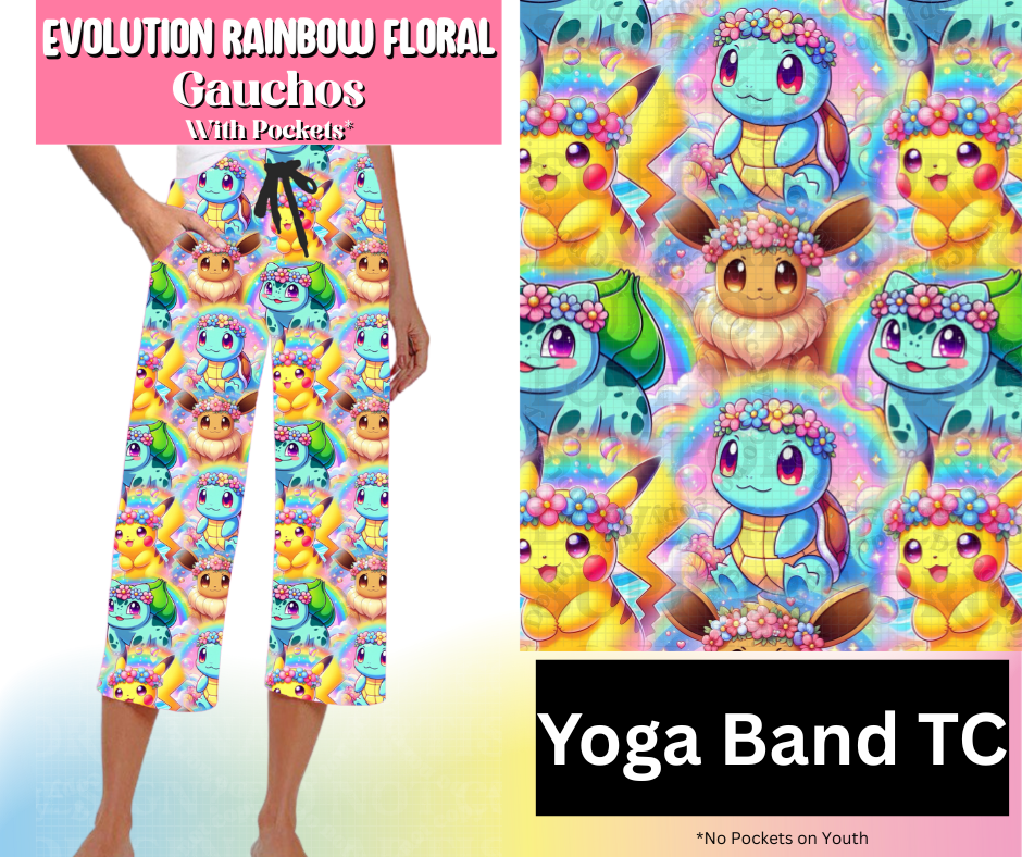 Evolution Rainbow Floral Capri Gauchos