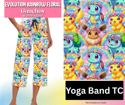 Evolution Rainbow Floral Capri Gauchos