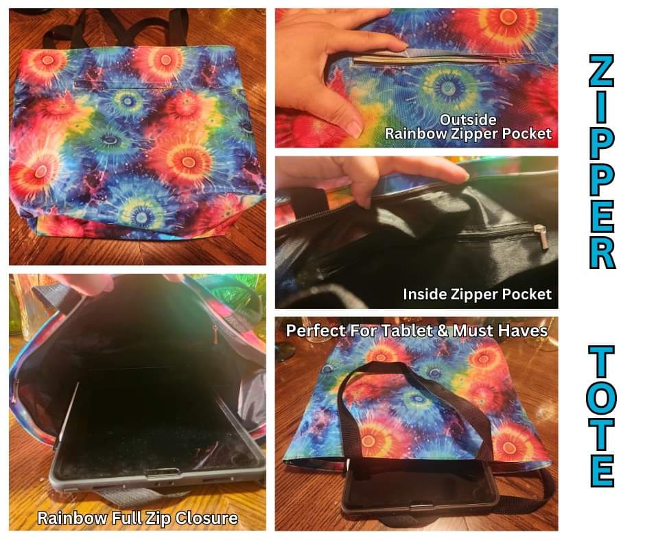 Rosey Skulls Zipper Tote