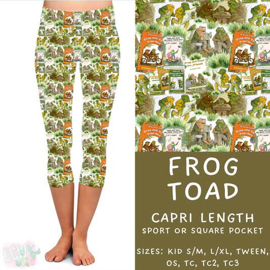 Ready To Ship - Frog Toad Capri Length Leggings - TC2 Square Pockets