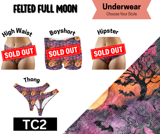 Felted Full Moon Thong Underwear
