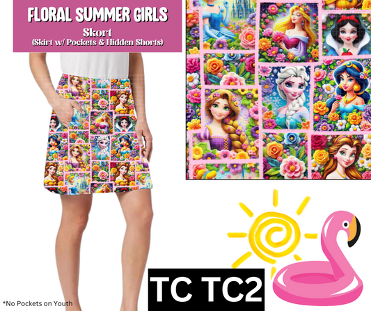 Floral Summer Girls Skort
