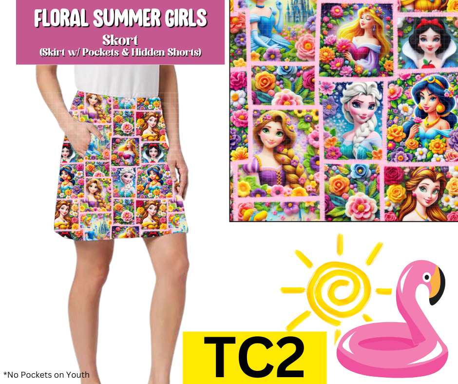 Floral Summer Girls Skort