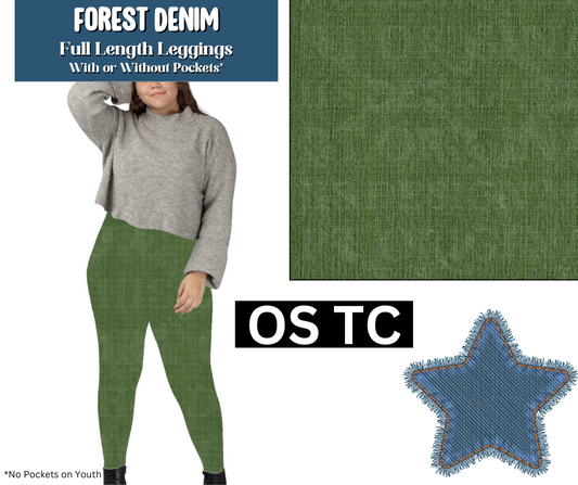 Forest Denim Full Length Leggings w/ Pockets