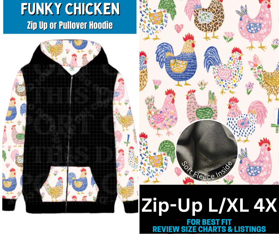 Funky Chicken Zip-Up Hoodie