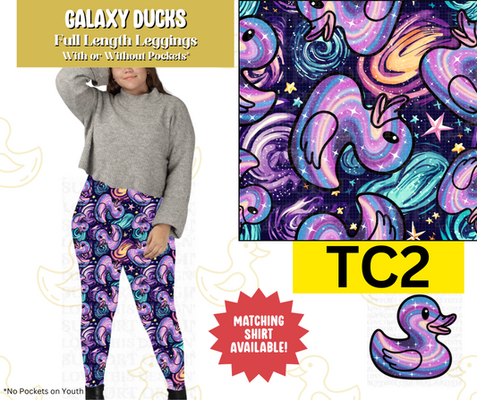 Galaxy Ducks Full Length Leggings w/ Pockets