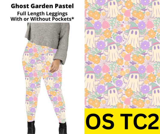 Ghost Garden Pastel Full Length Leggings w/ Pockets