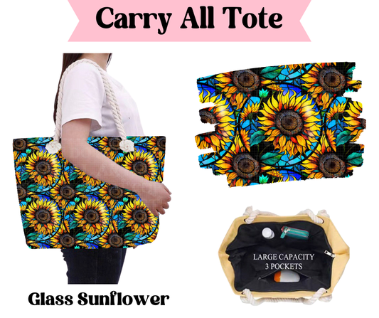 Glass Sunflower Carry All Tote
