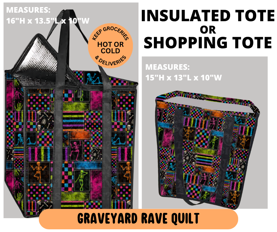 Preorder! Closes 6/29. ETA Sept. Graveyard Rave Shopping & Insulated Tote