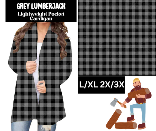 Grey Lumberjack Pocket Cardigan
