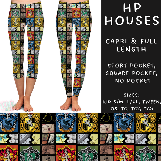 Ready To Ship - HP Houses - Full Length Leggings - Square TC & TC2