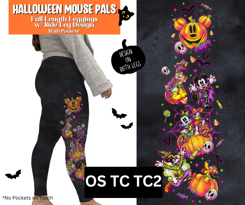 Halloween Mouse Pals Full Length Leggings w/ Side Leg Designs